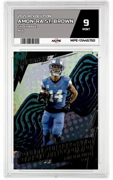 2025 REVOLUTION SHOCKWAVE #46 AMON-RA ST. BROWN MPE 9 MINT — graded card up for auction