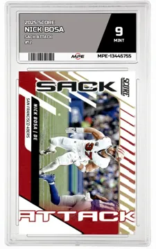 2025 SCORE SACK ATTACK #12 NICK BOSA MPE 9 MINT — graded card up for auction