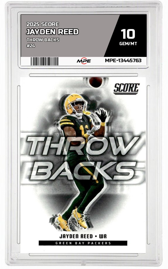 2025 SCORE THROW BACKS #24 JAYDEN REED MPE 10 GEM/MT — graded card auctioned from the MPE vault