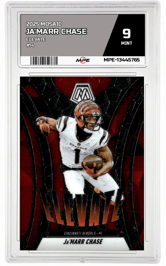2025 MOSAIC ELEVATE #14 JA'MARR CHASE MPE 9 MINT — graded card auctioned from the MPE vault