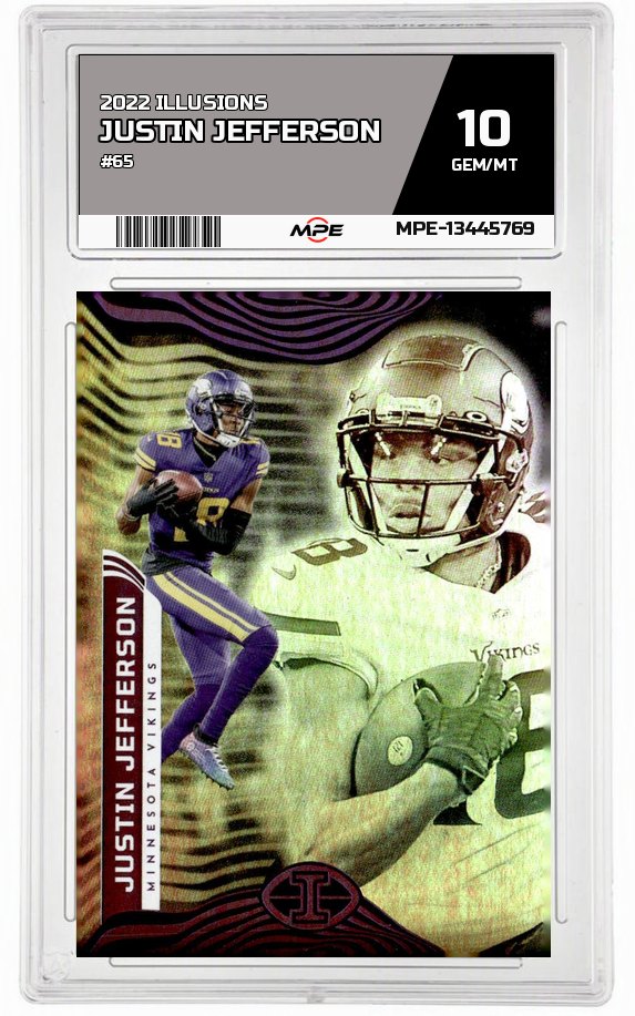 2022 ILLUSIONS #65 JUSTIN JEFFERSON MPE 10 GEM/MT — graded card auctioned from the MPE vault