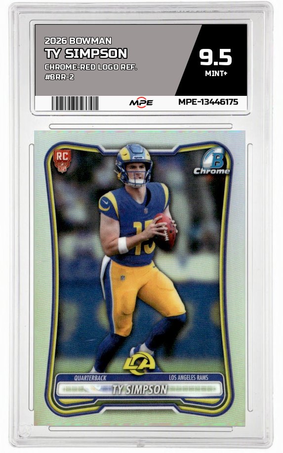 2026 BOWMAN CHROME-RED LOGO REF. #BRR-2 TY SIMPSON MPE 9.5 MINT+ — graded card auctioned from the MPE vault