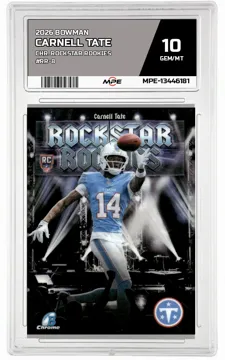 2026 BOWMAN CHR. ROCKSTAR ROOKIES #RR-8 CARNELL TATE MPE 10 GEM/MT — graded card up for auction