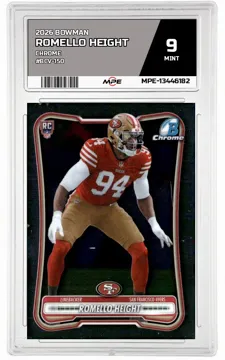 2026 BOWMAN CHROME #BCV-150 ROMELLO HEIGHT MPE 9 MINT — graded card up for auction