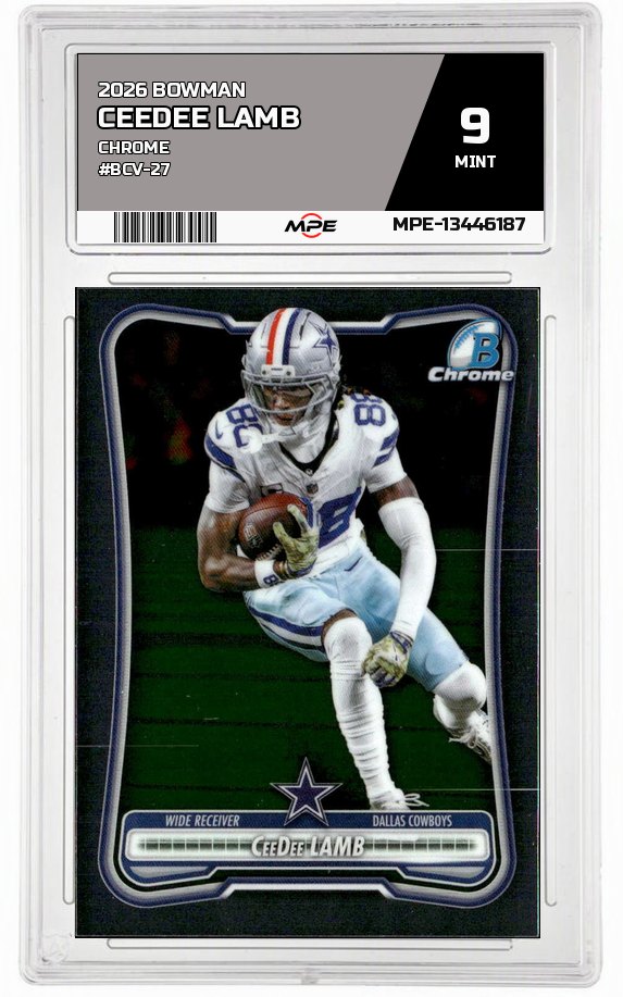 2026 BOWMAN CHROME #BCV-27 CEEDEE LAMB MPE 9 MINT — graded card auctioned from the MPE vault