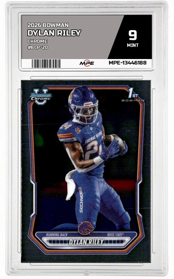 2026 BOWMAN CHROME #BCP-20 DYLAN RILEY MPE 9 MINT — graded card auctioned from the MPE vault