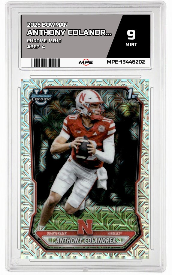 2026 BOWMAN CHROME-MOJO #BCP-4 ANTHONY COLANDREA MPE 9 MINT — graded card auctioned from the MPE vault