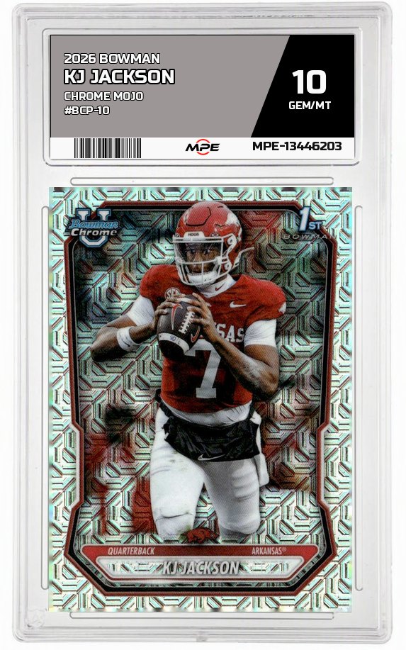 2026 BOWMAN CHROME MOJO #BCP-10 KJ JACKSON MPE 10 GEM/MT — graded card auctioned from the MPE vault
