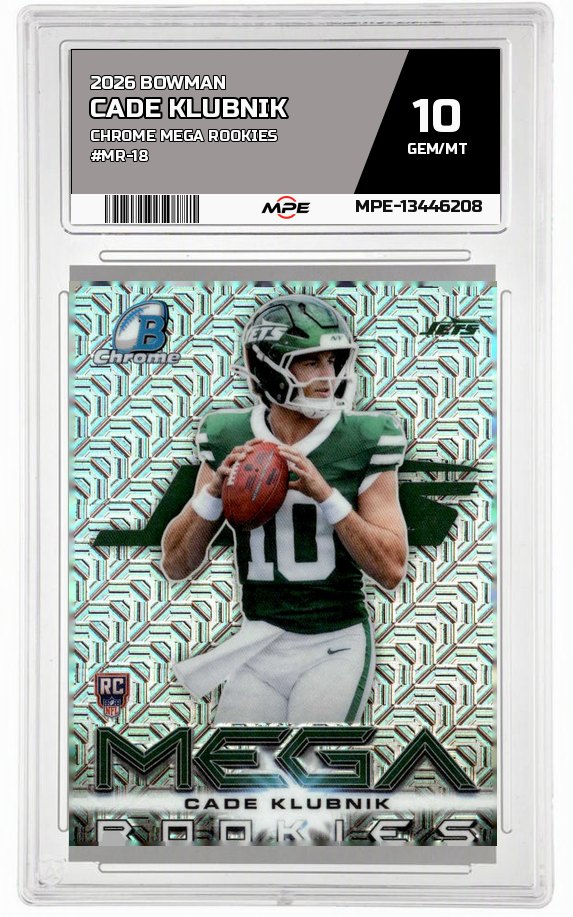 2026 BOWMAN CHROME MEGA ROOKIES #MR-18 CADE KLUBNIK MPE 10 GEM/MT — graded card auctioned from the MPE vault