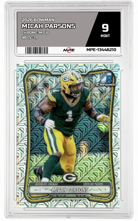 2026 BOWMAN CHROME-MOJO #BCV-39 MICAH PARSONS MPE 9 MINT — graded card auctioned from the MPE vault