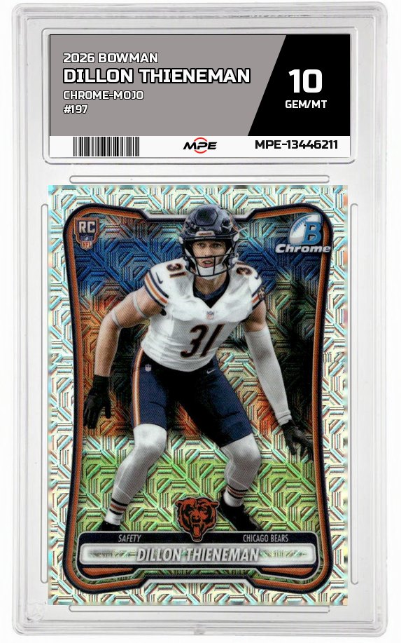 2026 BOWMAN CHROME-MOJO #197 DILLON THIENEMAN MPE 10 GEM/MT — graded card auctioned from the MPE vault
