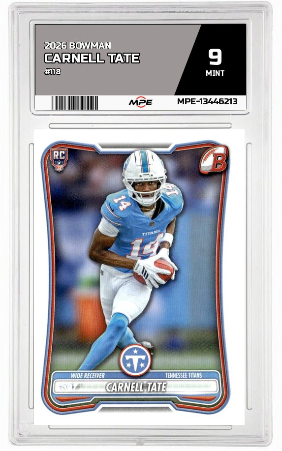 2026 BOWMAN #118 CARNELL TATE MPE 9 MINT — graded card auctioned from the MPE vault