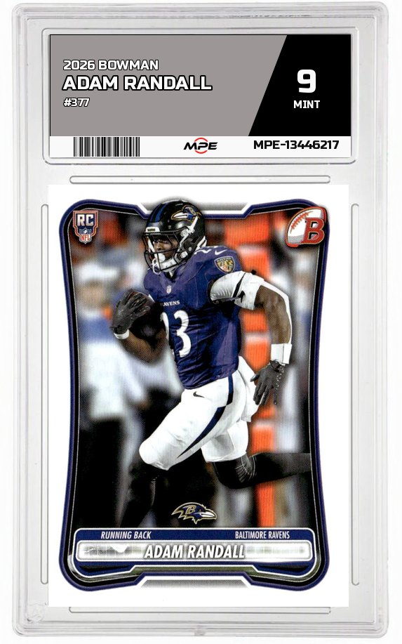 2026 BOWMAN #377 ADAM RANDALL MPE 9 MINT — graded card auctioned from the MPE vault