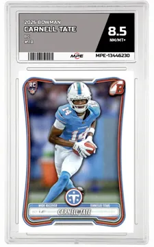 2026 BOWMAN RC #118 CARNELL TATE MPE 8.5 NM/MT+ — graded card up for auction