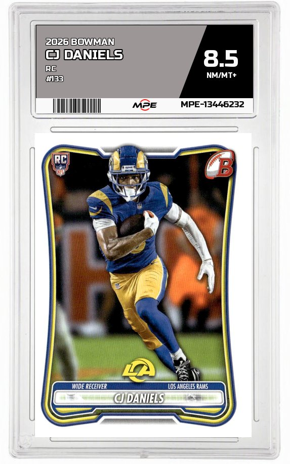 2026 BOWMAN RC #133 CJ DANIELS MPE 8.5 NM/MT+ — graded card auctioned from the MPE vault