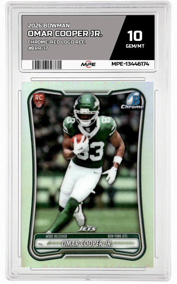 2026 BOWMAN CHROME-RED LOGO REF. #BRR-17 OMAR COOPER JR. MPE 10 GEM/MT — graded card auctioned from the MPE vault