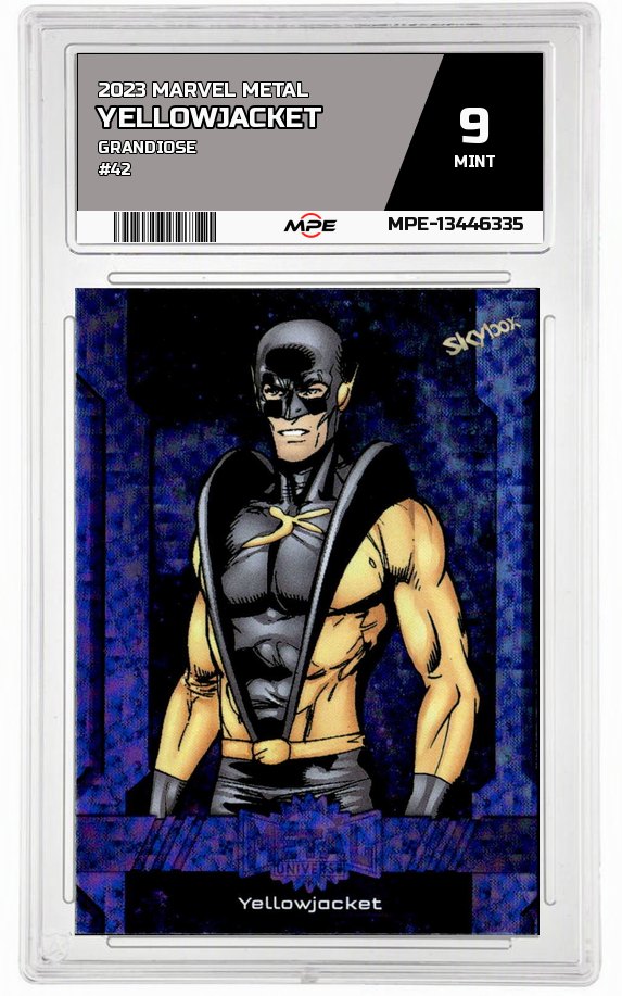 2023 MARVEL METAL GRANDIOSE #42 YELLOWJACKET MPE 9 MINT — graded card auctioned from the MPE vault