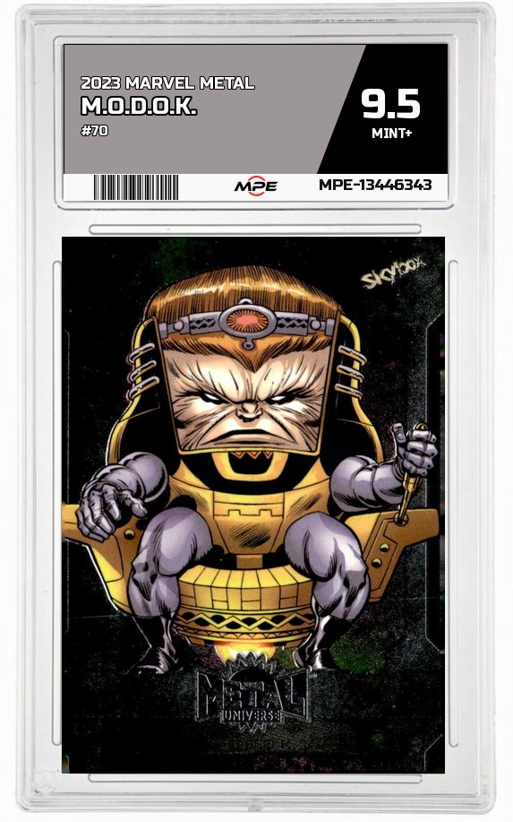2023 MARVEL METAL #70 M.O.D.O.K. MPE 9.5 MINT+ — graded card auctioned from the MPE vault