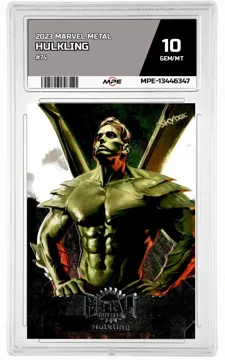 2023 MARVEL METAL #74 HULKLING MPE 10 GEM/MT — graded card up for auction