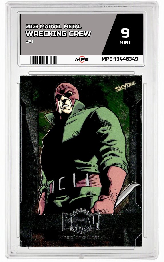 2023 MARVEL METAL #91 WRECKING CREW MPE 9 MINT — graded card auctioned from the MPE vault
