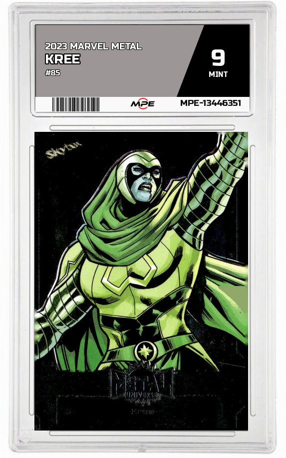 2023 MARVEL METAL #85 KREE MPE 9 MINT — graded card auctioned from the MPE vault
