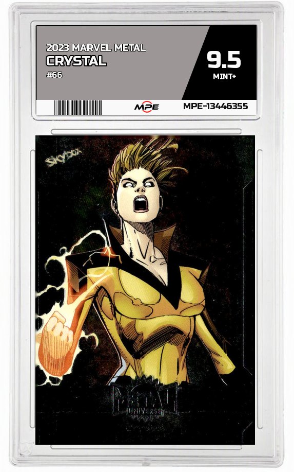 2023 MARVEL METAL #66 CRYSTAL MPE 9.5 MINT+ — graded card auctioned from the MPE vault