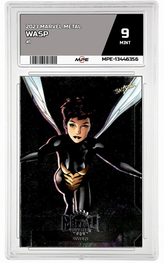 2023 MARVEL METAL #1 WASP MPE 9 MINT — graded card auctioned from the MPE vault
