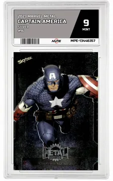 2023 MARVEL METAL SILVER #96 CAPTAIN AMERICA MPE 9 MINT — graded card up for auction