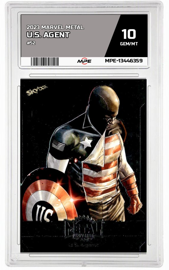 2023 MARVEL METAL #52 U.S. AGENT MPE 10 GEM/MT — graded card auctioned from the MPE vault