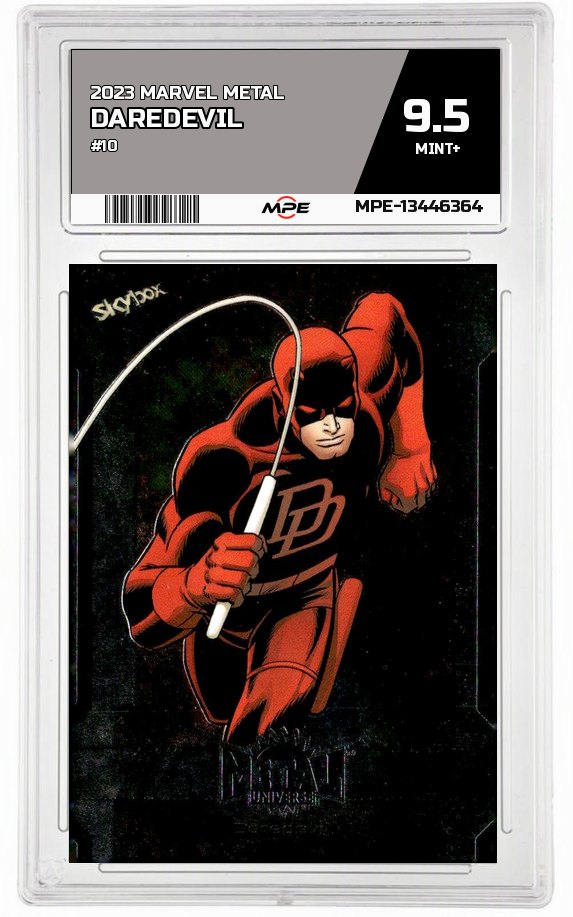 2023 MARVEL METAL #10 DAREDEVIL MPE 9.5 MINT+ — graded card auctioned from the MPE vault