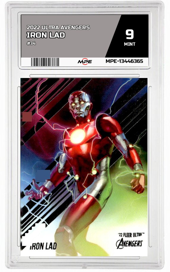 2022 ULTRA AVENGERS #34 IRON LAD MPE 9 MINT — graded card auctioned from the MPE vault