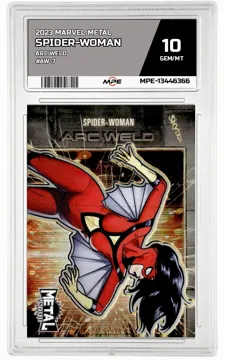 2023 MARVEL METAL ARC WELD #AW-7 SPIDER-WOMAN MPE 10 GEM/MT — graded card up for auction
