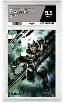 2022 ULTRA AVENGERS GREEN FOIL #6 BLACK BOLT MPE 9.5 MINT+ — graded card up for auction