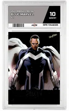 2023 MARVEL METAL #27 BLUE MARVEL MPE 10 GEM/MT — graded card up for auction