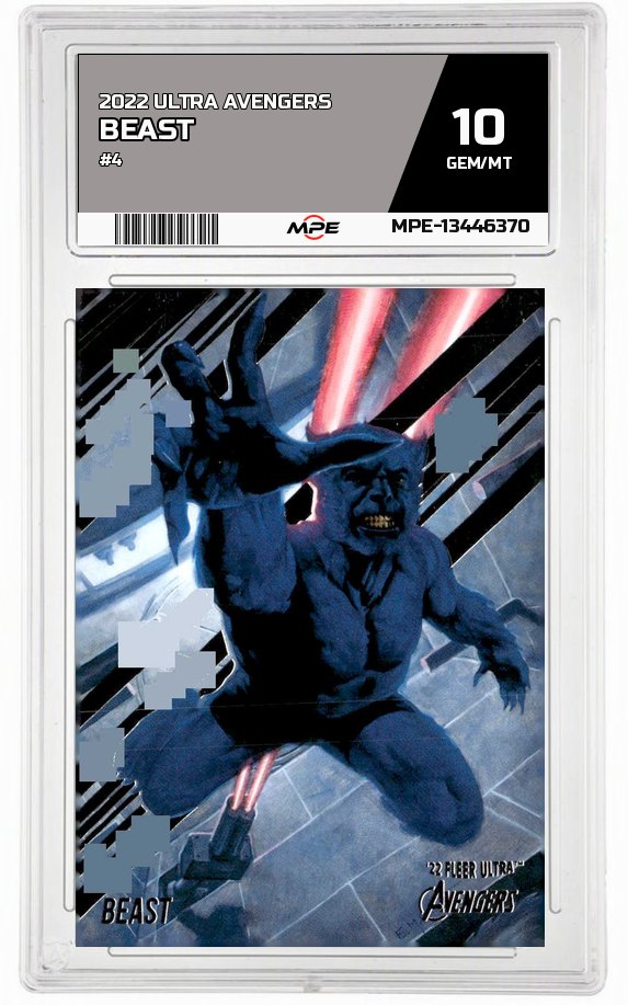 2022 ULTRA AVENGERS #4 BEAST MPE 10 GEM/MT — graded card auctioned from the MPE vault