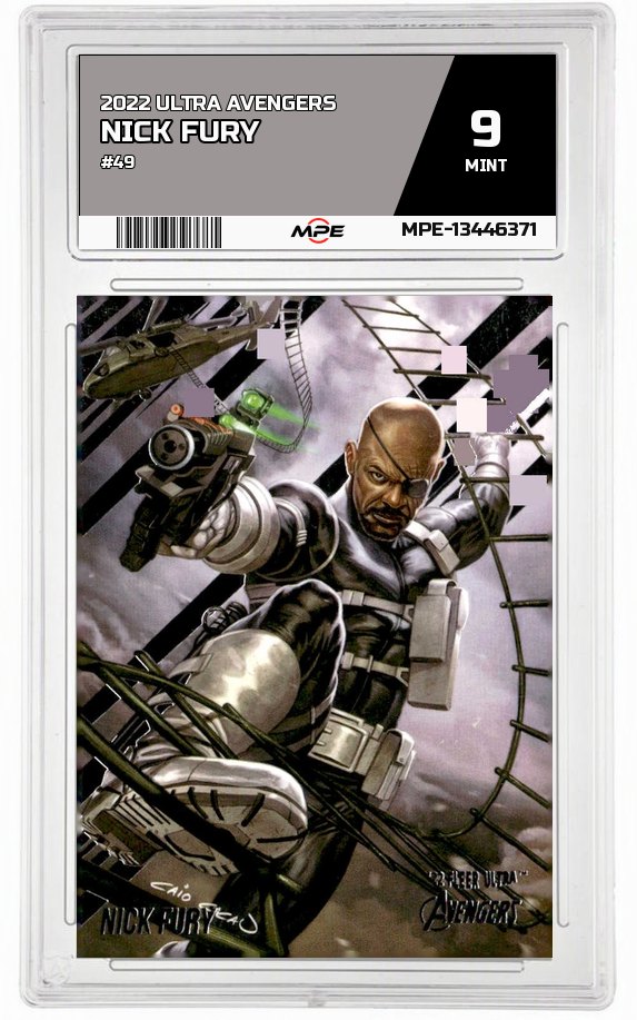 2022 ULTRA AVENGERS #49 NICK FURY MPE 9 MINT — graded card auctioned from the MPE vault