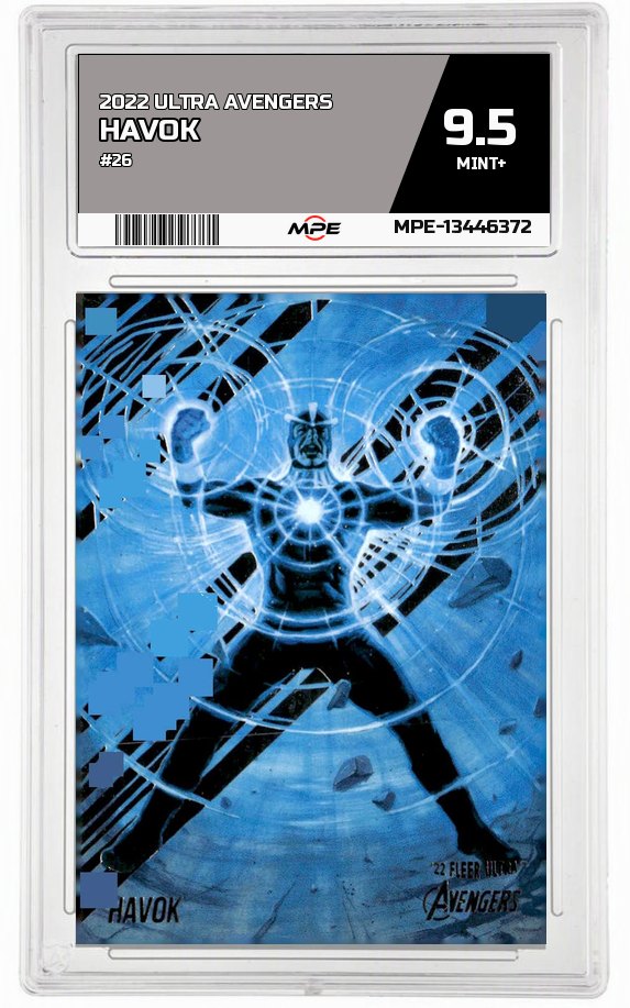 2022 ULTRA AVENGERS #26 HAVOK MPE 9.5 MINT+ — graded card auctioned from the MPE vault