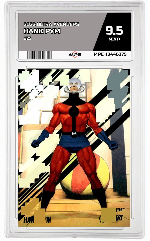 2022 ULTRA AVENGERS #25 HANK PYM MPE 9.5 MINT+ — graded card auctioned from the MPE vault