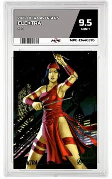 2022 ULTRA AVENGERS #20 ELEKTRA MPE 9.5 MINT+ — graded card up for auction