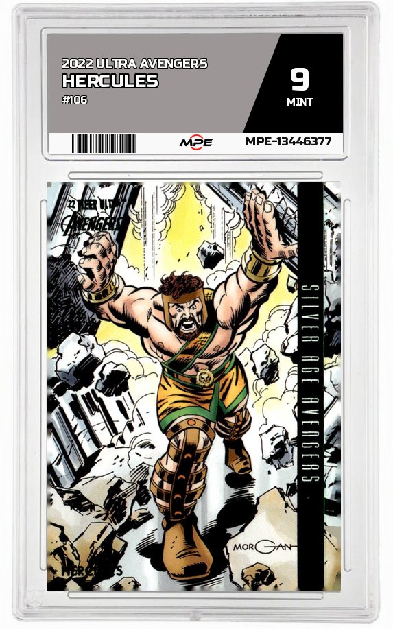 2022 ULTRA AVENGERS #106 HERCULES MPE 9 MINT — graded card auctioned from the MPE vault