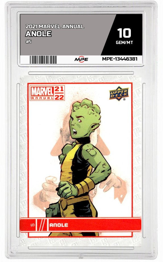 2021 MARVEL ANNUAL #5 ANOLE MPE 10 GEM/MT — graded card auctioned from the MPE vault