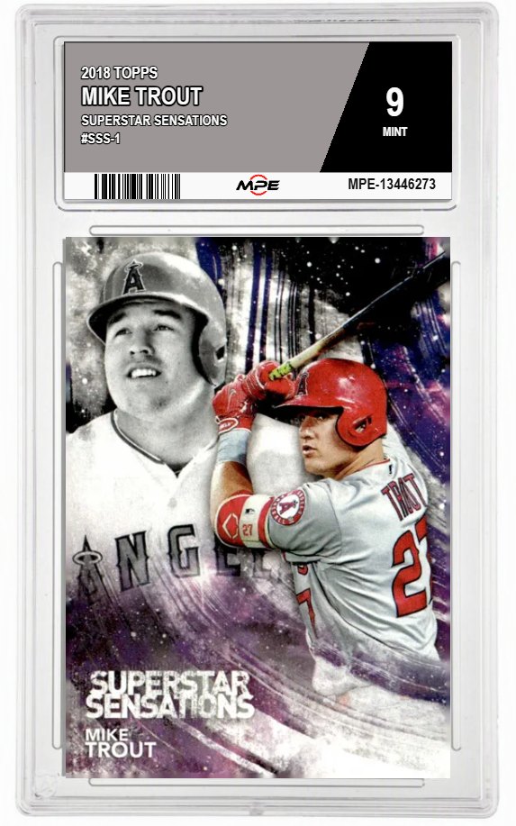 2018 TOPPS SUPERSTAR SENSATIONS #SSS-1 MIKE TROUT MPE 9 MINT — graded card auctioned from the MPE vault
