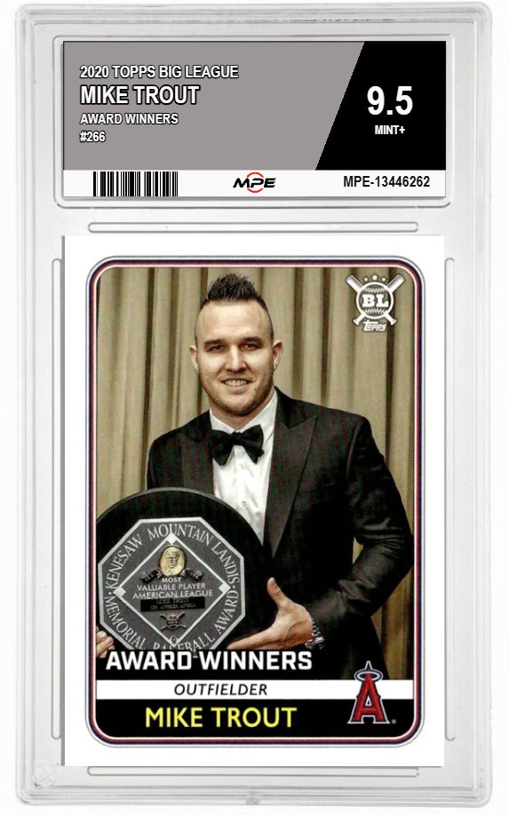 2020 TOPPS BIG LEAGUE AWARD WINNERS #266 MIKE TROUT MPE 9.5 MINT+ — graded card auctioned from the MPE vault