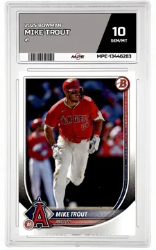 2025 BOWMAN #1 MIKE TROUT MPE 10 GEM/MT — graded card up for auction
