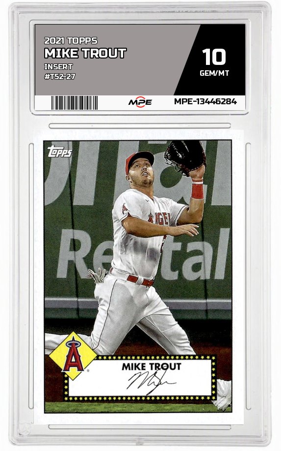 2021 TOPPS INSERT #T52-27 MIKE TROUT MPE 10 GEM/MT — graded card auctioned from the MPE vault