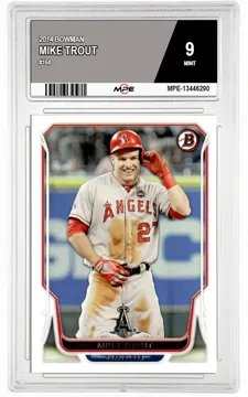 2014 BOWMAN #168 MIKE TROUT MPE 9 MINT — graded card up for auction