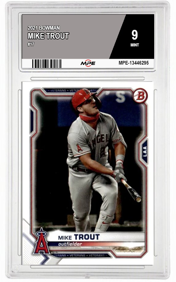 2021 BOWMAN #17 MIKE TROUT MPE 9 MINT — graded card auctioned from the MPE vault