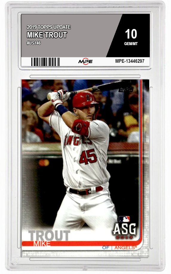 2019 TOPPS UPDATE #US146 MIKE TROUT MPE 10 GEM/MT — graded card auctioned from the MPE vault