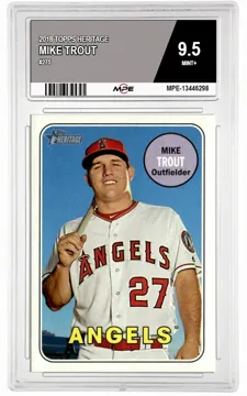 2018 TOPPS HERITAGE #275 MIKE TROUT MPE 9.5 MINT+ — graded card up for auction