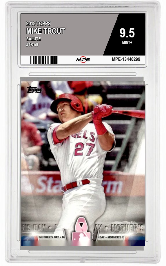 2018 TOPPS SALUTE #TS-59 MIKE TROUT MPE 9.5 MINT+ — graded card auctioned from the MPE vault